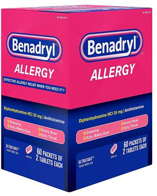 Benadryl 2-pack 60ct Dispenser Box