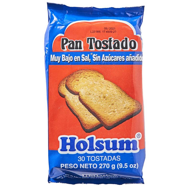 HOLSUM PAN TOSTADO BAJO EN SAL Y SIN AZUCARES AñADIDAS 9.5 OZ