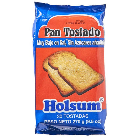 HOLSUM TOASTED BREAD LOW IN SALT AND WITHOUT ADDED SUGARS 9.5 OZ