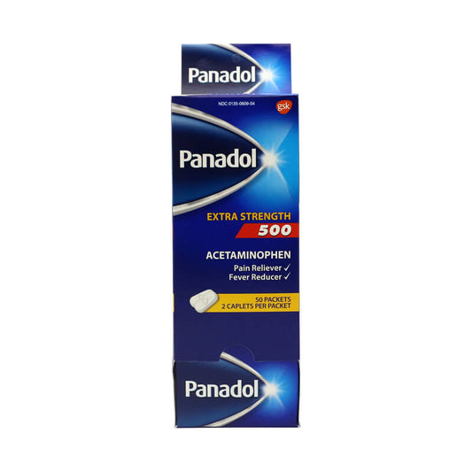 Panadol 500 Extra Strength Acetaminophen / 50 packs 2 caplets per pack