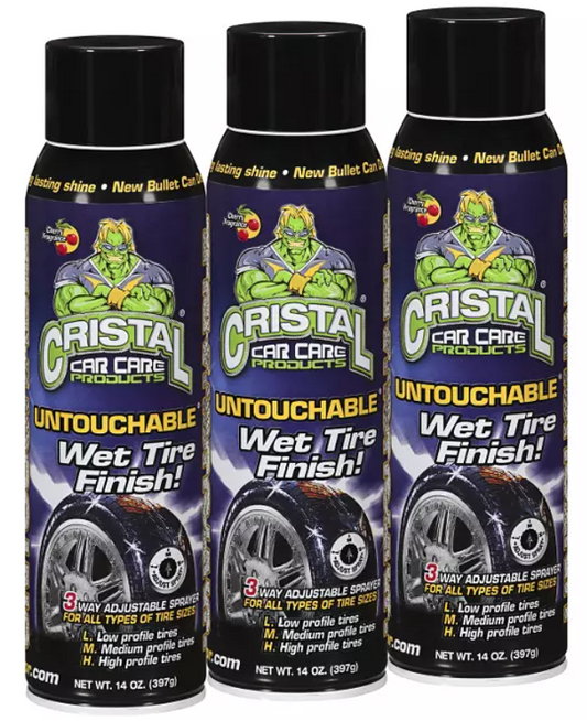 Cristal Car Care Products Wet Tire Finish! - 3 pk.
