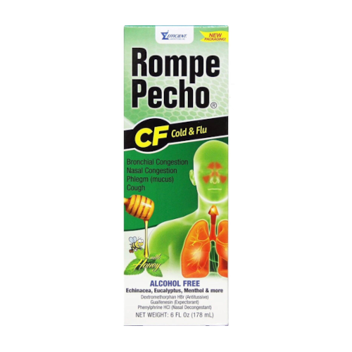 Rompe Pecho CF Cough Suppressant Decongestant Honey6.0fl oz 