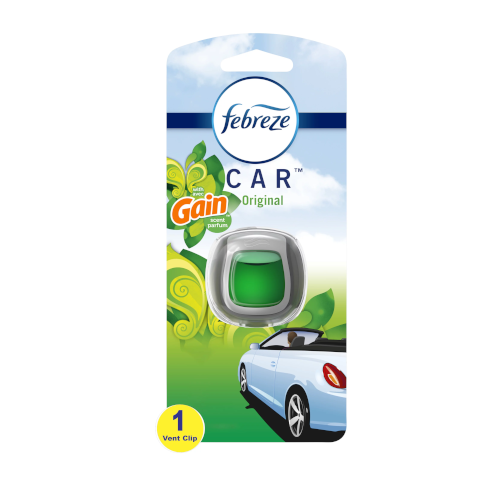 3 Febreze Car Air Freshener Vent Clip with Gain Scent .06OZ