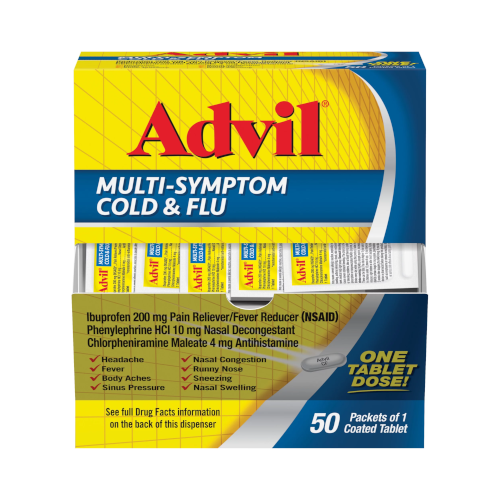 Advil Multi-Symptom Cold & Flu, Pain & Fever Reducer (50 Ct)